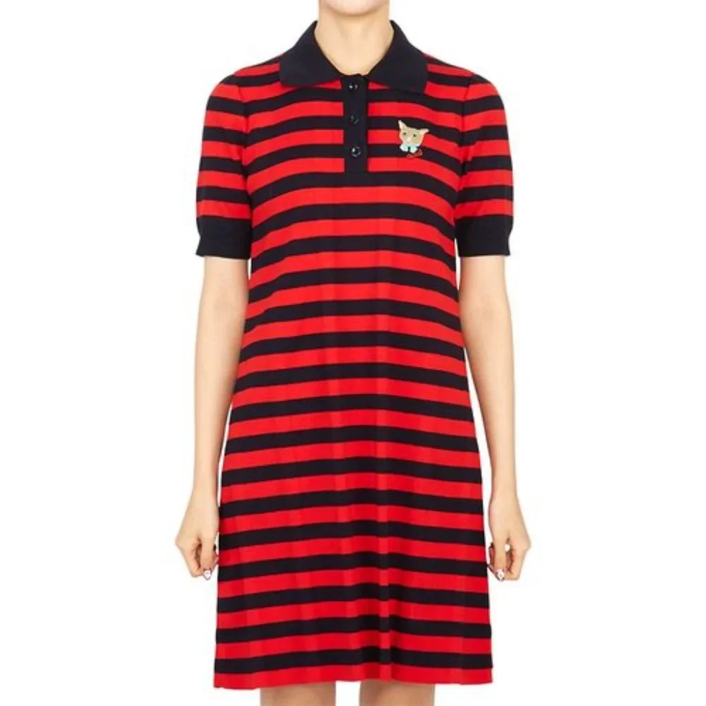 NEW W TAGS Gucci Striped Cotton Knit Polo Dress NEW WITH TAGS XL FITS LIKE A L - Picture 3 of 9